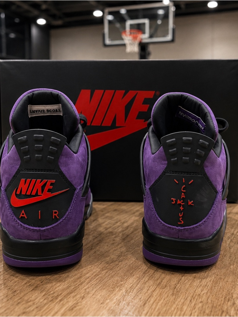 Jordan Purple and Black Retro Basketball Sneakers - Picture 2 of 4